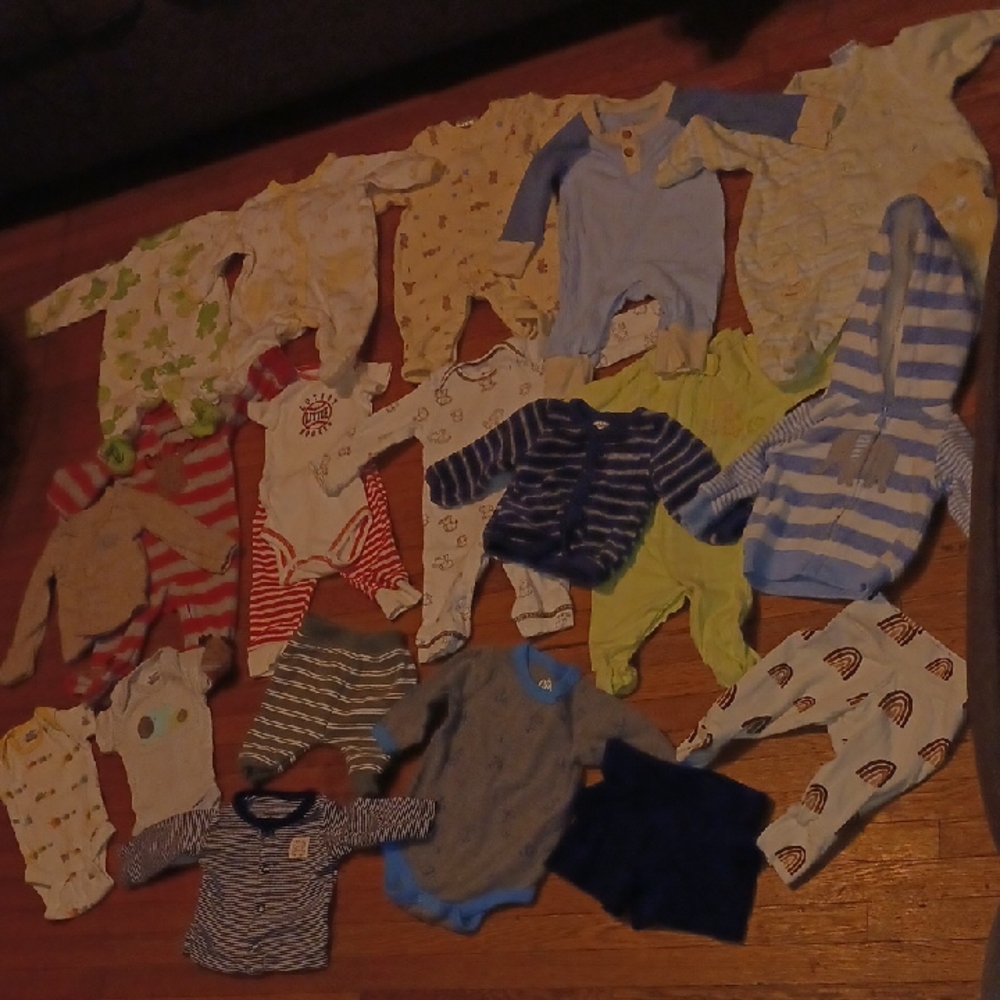 Striped Blue and White Kids One Piece